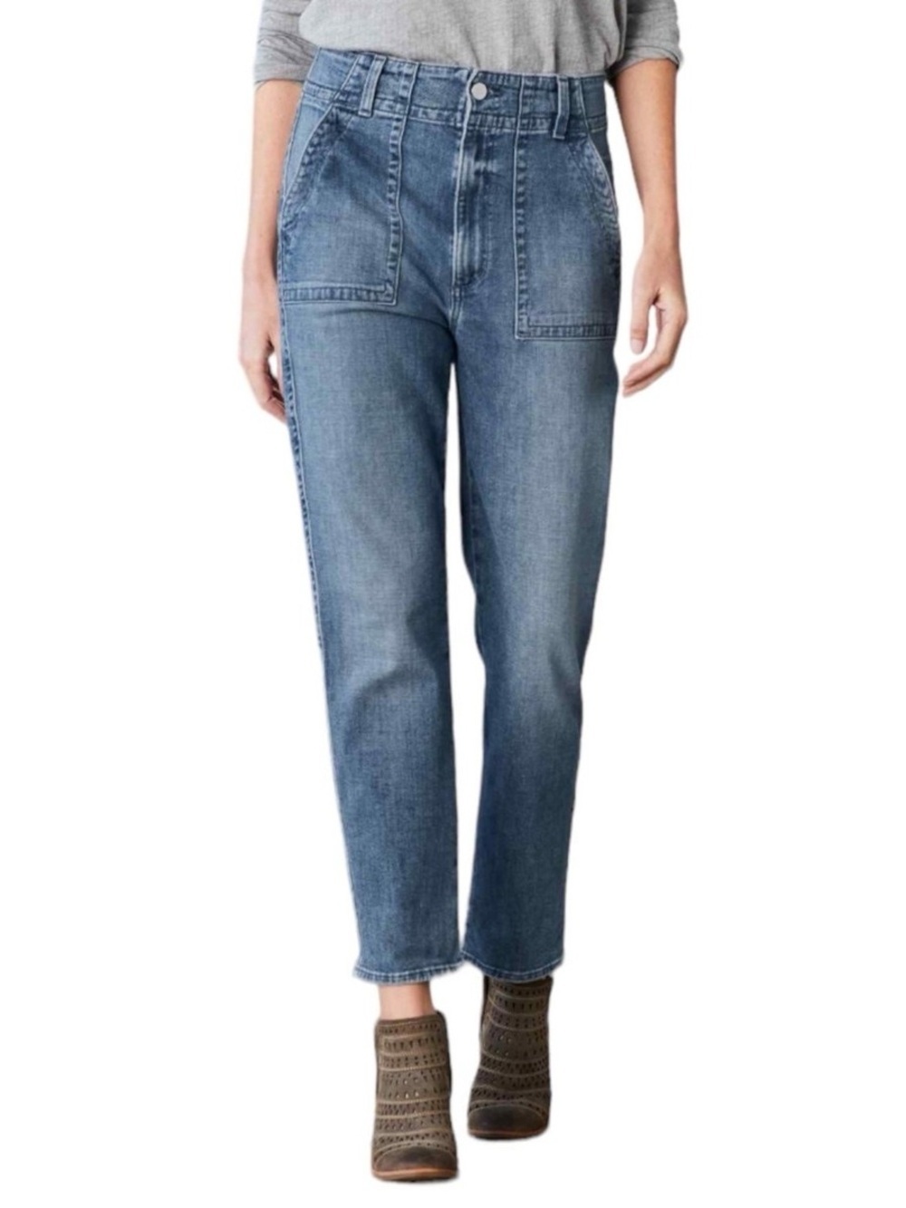 Joe’s Jeans The Honor Crop High-Rise Vintage Straight 90s Utility Jeans Size 28
